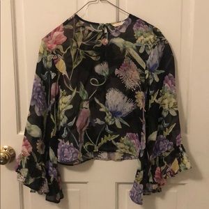 H&M Floral sheer blouse - size 2